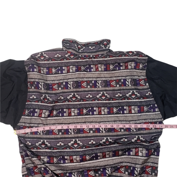 Vintage Geometric Aztec Print Windbreaker Jacket Size XL Nylon Zip Up Coat - Picture 10 of 10